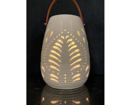 The Light Garden Catalina Tropical Pre-lit Ceramic Lantern