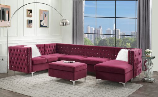 Acme Jaszira Modular - Burgundy Velvet Left Facing & Right Facing Arms