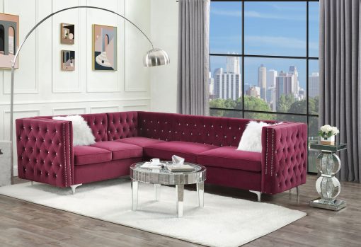 Acme Jaszira Modular - Burgundy Velvet Left Facing & Right Facing Arms - Image 2