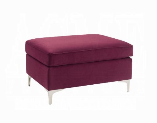 Acme Jaszira Modular - Burgundy Velvet Ottoman