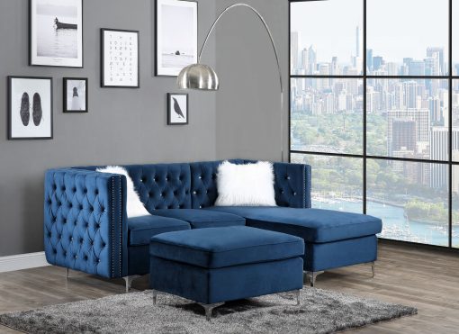 Acme Jaszira Modular - Blue Velvet Left Facing & Right Facing Arms - Image 4