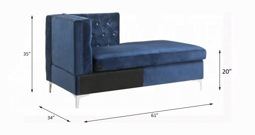 Acme Jaszira Modular - Blue Velvet Chaise - Image 5