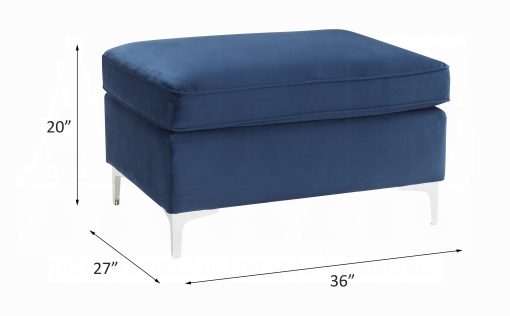 Acme Jaszira Modular - Blue Velvet Ottoman - Image 3