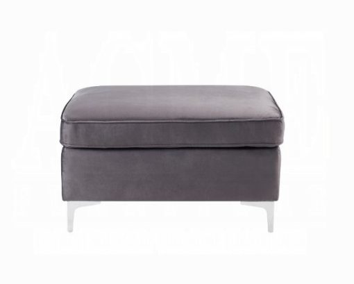 Acme Jaszira Modular - Gray Velvet Ottoman - Image 2