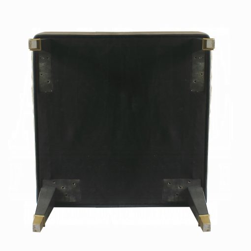 Acme House Beatrice Tan Synthetic Leather & Charcoal Accent Chair with Pillow - Image 8