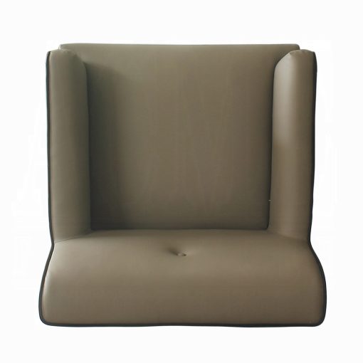 Acme House Beatrice Tan Synthetic Leather & Charcoal Accent Chair with Pillow - Image 9