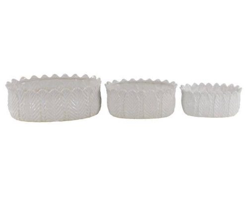 The Light Garden Cer planter White set of 3