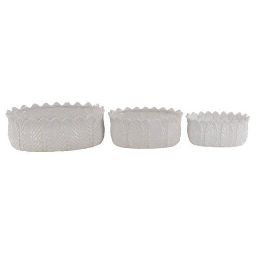 The Light Garden Cer planter White set of 3