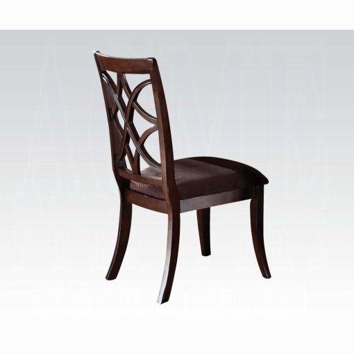 Acme Keenan Brown Microfiber & Dark Walnut Side Chair - Set of 2