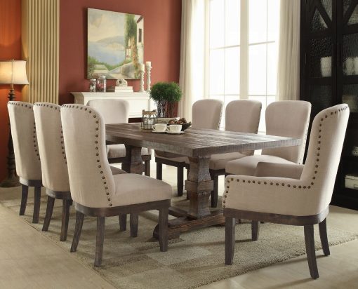Acme Landon Salvage Brown Dining Table with Leaf