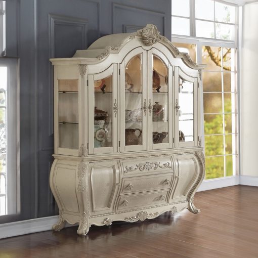 Acme Ragenardus Antique White Buffet & Hutch