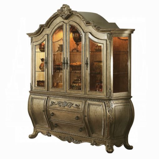 Acme Ragenardus Vintage Oak Buffet & Hutch - Image 2