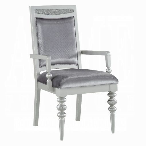 Acme Maverick Fabric & Platinum Arm Chair - Set of 2