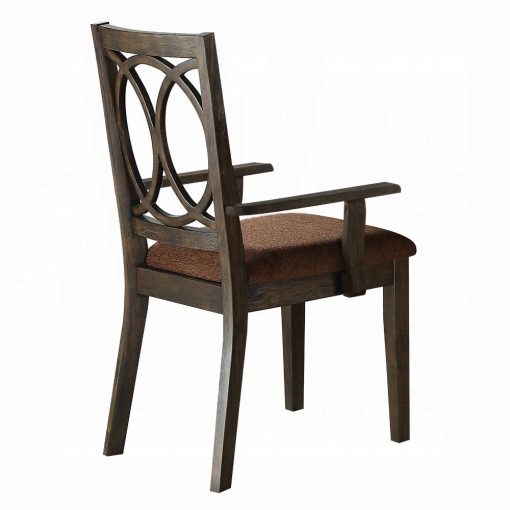 Acme Jameson Brown Fabric & Espresso Arm Chair - Set of  2