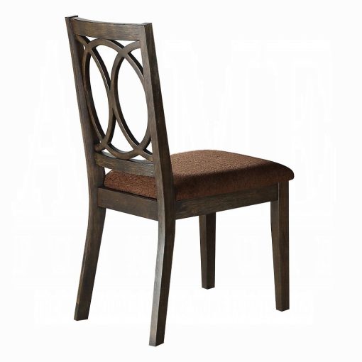 Acme Jameson Brown Fabric & Espresso Side Chair - Set of 2