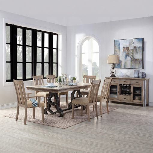 Acme Nathaniel Maple Dining Table - Image 4