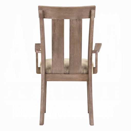 Acme Nathaniel Fabric & Maple Arm Chair - Set of 2 - Image 5