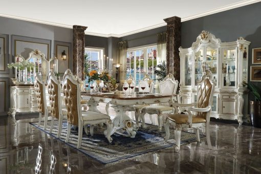 Acme Picardy Antique Pearl & Cherry Oak Dining Table