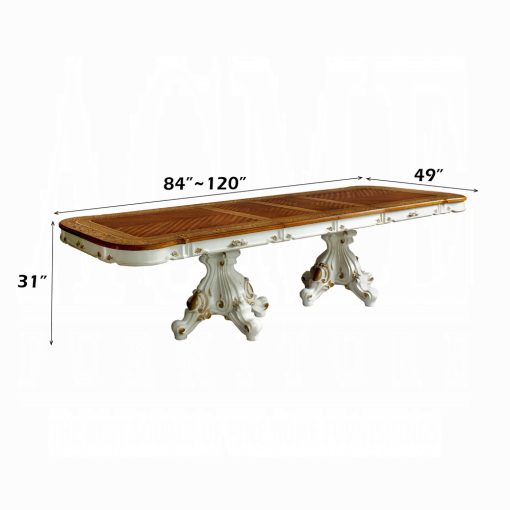 Acme Picardy Antique Pearl & Cherry Oak Dining Table - Image 2