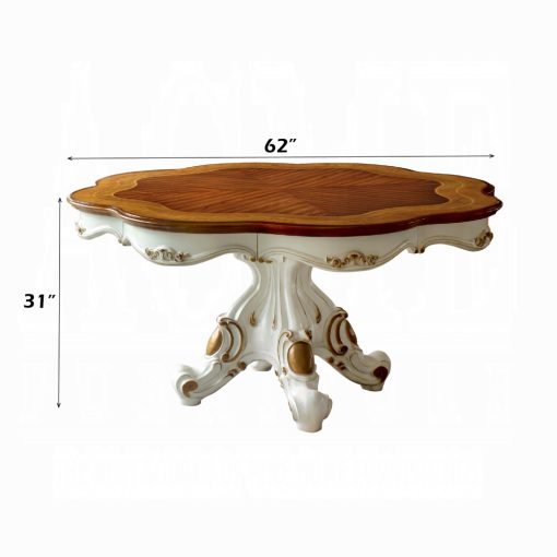 Acme Picardy Antique Pearl & Cherry Oak Wood Dining Table - Image 2