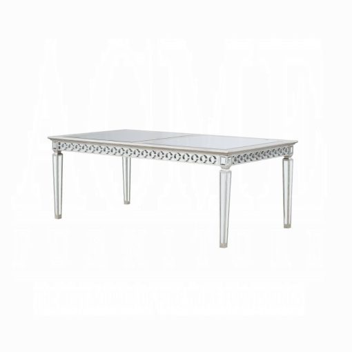 Acme Varian Mirrored & Antique Platinum Dining Table - Image 2