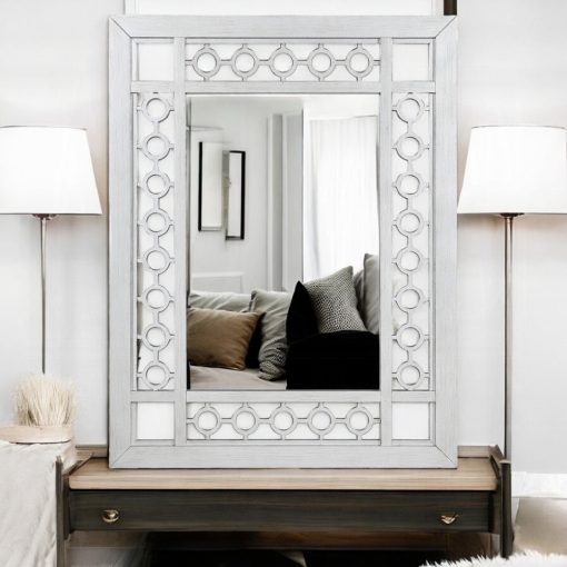 Acme Varian Mirrored & Antique Platinum Mirror - Image 2