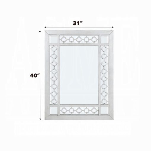 Acme Varian Mirrored & Antique Platinum Mirror - Image 5