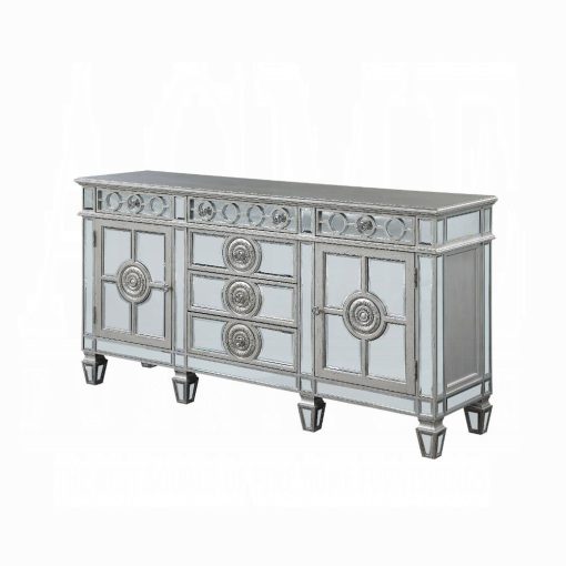 Acme Varian Mirrored & Antique Platinum Server - Image 3