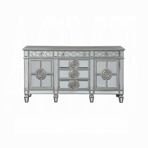 Acme Varian Mirrored & Antique Platinum Server - Image 4