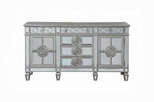 Acme Varian Mirrored & Antique Platinum Server - Image 6