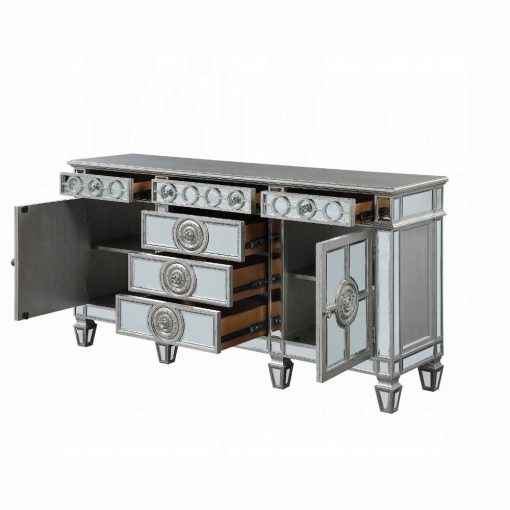 Acme Varian Mirrored & Antique Platinum Server - Image 5