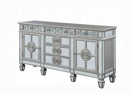 Acme Varian Mirrored & Antique Platinum Server - Image 2