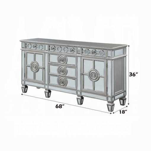 Acme Varian Mirrored & Antique Platinum Server - Image 9
