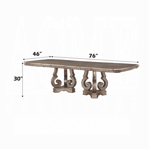 Acme Northville Antique Silver Dining Table - Image 4