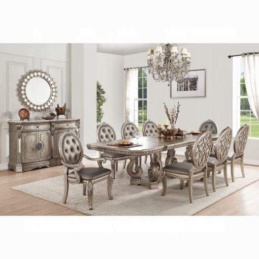 Acme Northville Antique Silver Dining Table