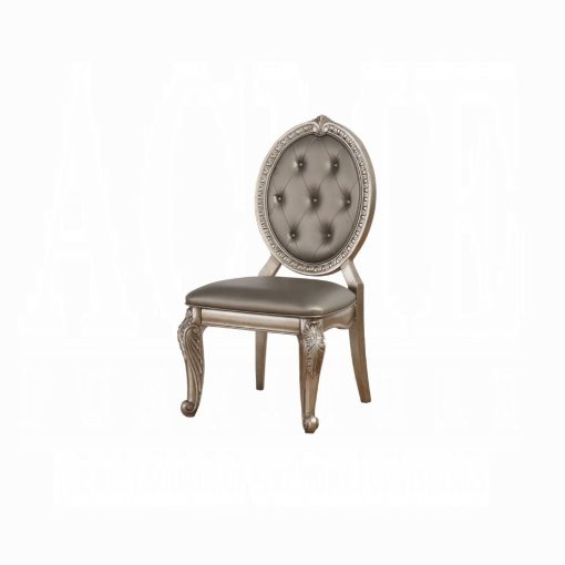 Acme Northville Synthetic Leather & Antique Silver Side Chair - Set of 2