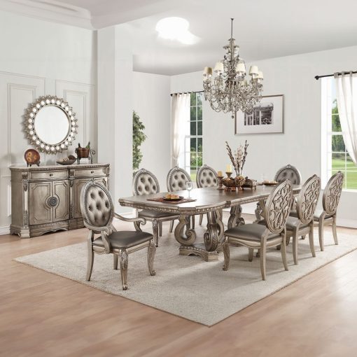 Acme Northville Marble Top & Antique Silver Server with Marble Top