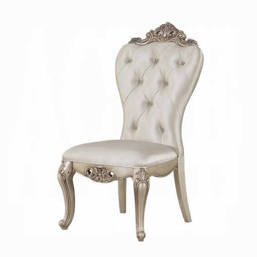 Acme Gorsedd Cream Fabric & Golden Ivory Side Chair - Set of 2 - Image 3