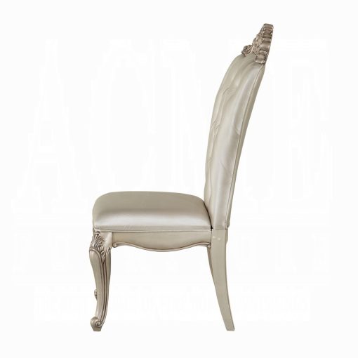 Acme Gorsedd Cream Fabric & Golden Ivory Side Chair - Set of 2 - Image 5