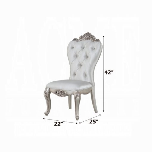 Acme Gorsedd Cream Fabric & Golden Ivory Side Chair - Set of 2 - Image 7
