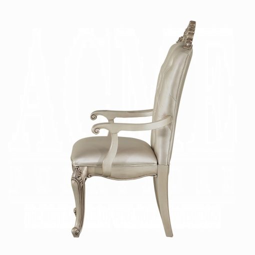 Acme Gorsedd Cream Fabric & Golden Ivory Arm Chair - Set of 2 - Image 5