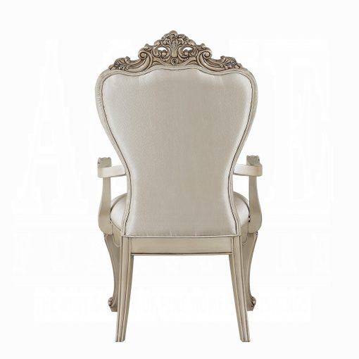 Acme Gorsedd Cream Fabric & Golden Ivory Arm Chair - Set of 2 - Image 6