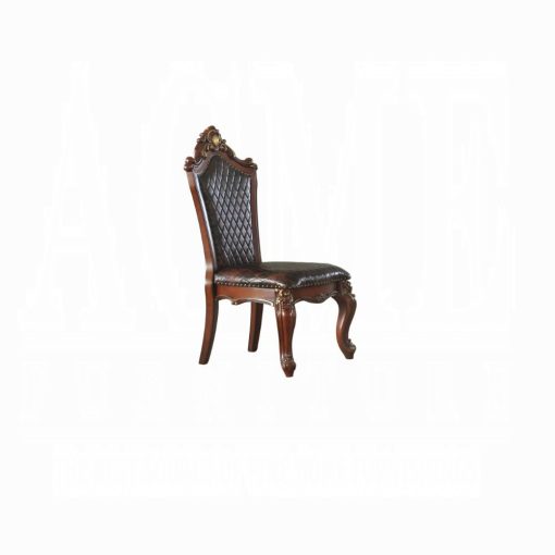 Acme Picardy Synthetic Leather & Honey Oak Side Chair - Set of 2 - Image 2
