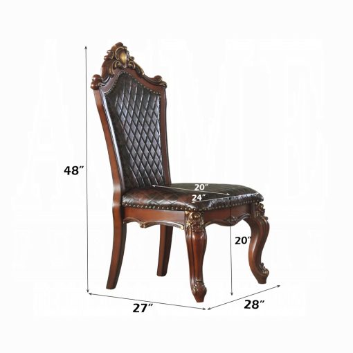 Acme Picardy Synthetic Leather & Honey Oak Side Chair - Set of 2 - Image 5