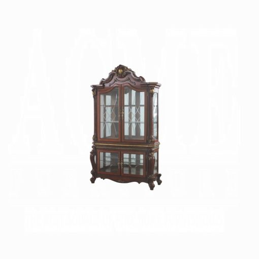 Acme Picardy Honey Oak Curio Cabinet