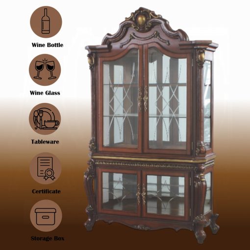 Acme Picardy Honey Oak Curio Cabinet - Image 7