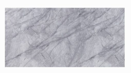 Acme Satinka Light Gray Printed Faux Marble Top & Mirrored Silver Dining Table - Image 3