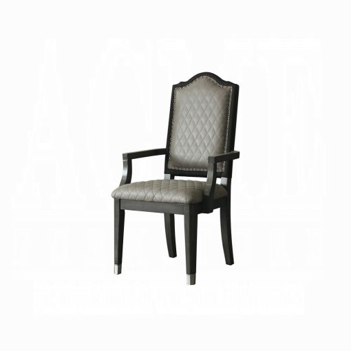 Acme House Beatrice Two Tone Gray Fabric & Charcoal Arm Chair - Set of 2 - Image 3