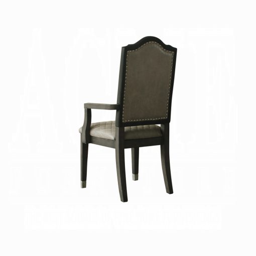 Acme House Beatrice Two Tone Gray Fabric & Charcoal Arm Chair - Set of 2 - Image 5