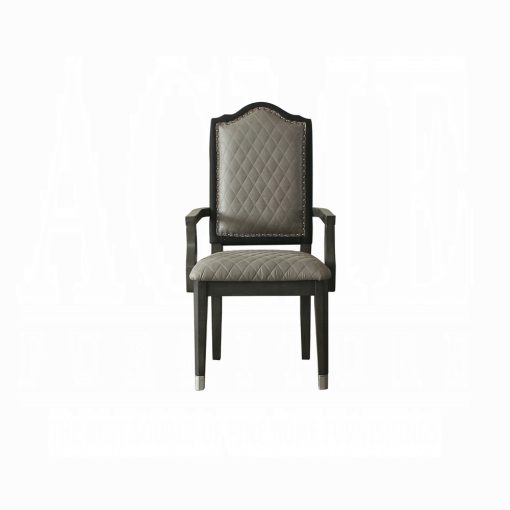 Acme House Beatrice Two Tone Gray Fabric & Charcoal Arm Chair - Set of 2 - Image 6